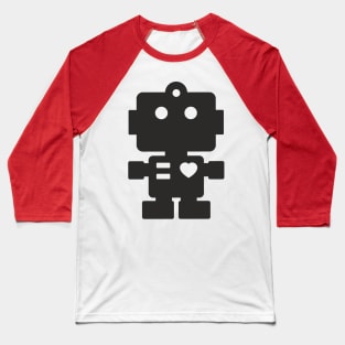 Cute Black Robot Baseball T-Shirt